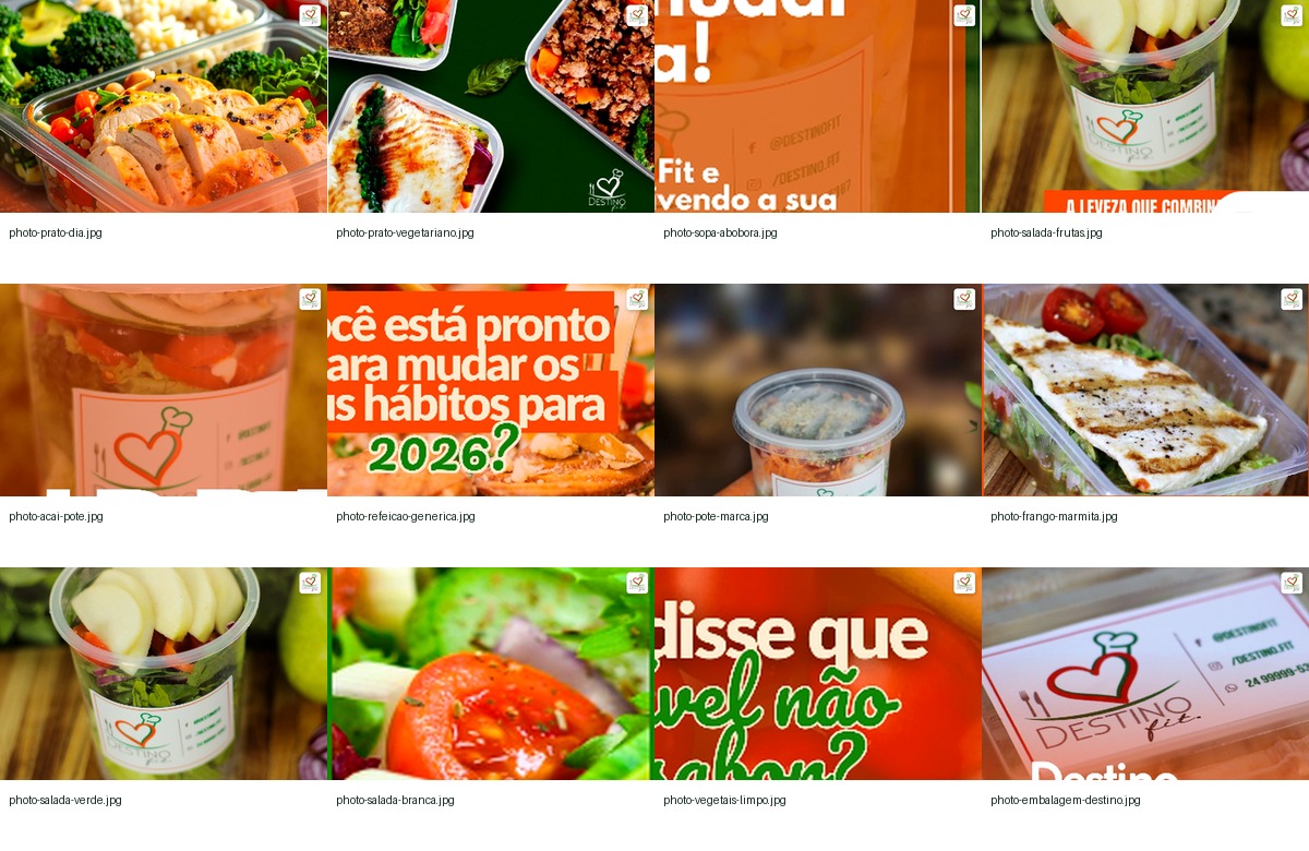 Produtos organizados para cardápio digital